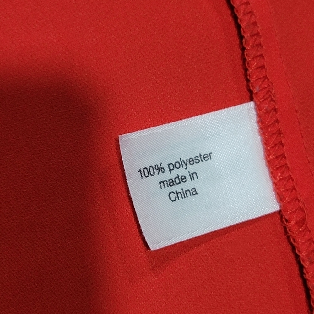 Lane Bryant 1X Red Long Sleeve Open Back Blouse - Picture 7 of 9